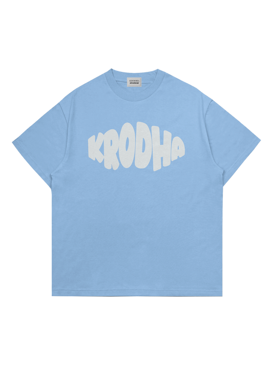 Essential | Krodha Classic Oversized T-shirt | Puffed Print | Baby Blue